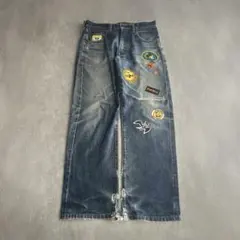 00s B系 5ive Jungle wide baggy denim sk8 - メルカリ
