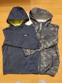 フード付き フルジップパーカー男児160 2点まとめ売り