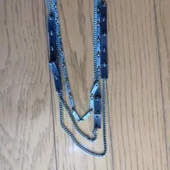 チェーンネックレス　ブルーグレー色　imu
