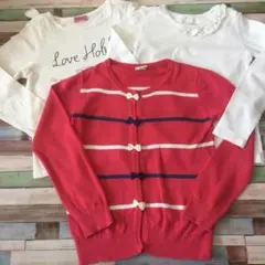 シスタージェニィ トリドリーカットソー バックナンバーカーディガン120㎝