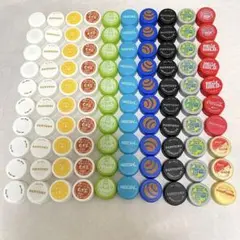 ペットボトルキャップ　100個　白　黄緑　水色　青　黒　グレー　赤　ゴールド