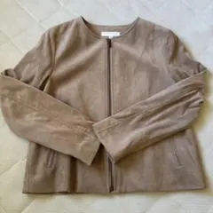 【美品】UNIQLO ノーカラージャケット ベージュ M