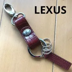 【未使用】LEXUS レクサス キーリング キーホルダー チャーム　レザー 　赤