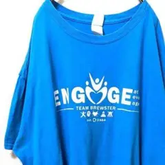 ギルダン チームブリュースター Tシャツ ブルー 青色 XL 古着