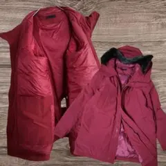 美品✨　ユニクロ　ウルトラウォームハイブリッドダウンコート　登山　a2908