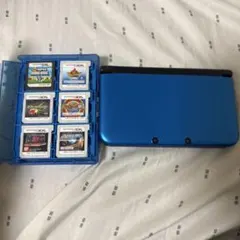 ニンテンドー3DS LL 青　6種類のカセット付き