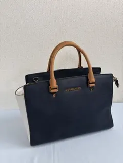 MICHAEL KORS ネイビー ホワイト トートバッグ