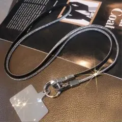 【キラキラ】スマホストラップ ショルダー 携帯ストラップ ５点セット シルバー