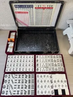 麻雀牌　黒背　背黒　黒牌　ケース付き　竹葉　第三号　ヴィンテージ品　レア物 麻雀牌 背黒 昭和レトロの通販 by さとなか's shop｜ラクマ