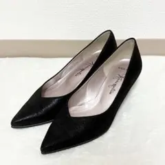 【極美品】Ginza Kanematsu　スエードパンプス　ブラック　22.5