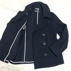 バーニーズニューヨーク　黒 ダブルブレスト ウールピーコート 2025年最新】BARNEYS NEW YORK カラー：ブラック系 ピーコート・ウール