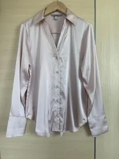 H&M サテンシャツ ピンク XSサイズ 長袖