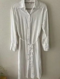 H&M リネンシャツワンピース　ホワイト　XS