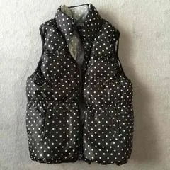 BEBE ドット柄リバーシブルダウンベスト