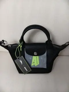 ロンシャン ル・プリアージュ 2way バッグ 黒色 ストラップ取り外し可能