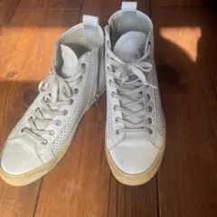 レザースニーカー　白