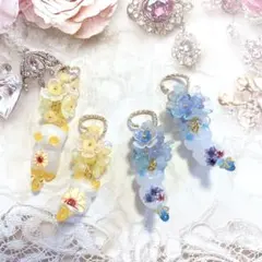 155.ハンドメイド フラワーチャーム デイジー柄ビーズ - メルカリ