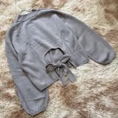 ✨w closet✨ (F) バックリボン ニット トップス プルオーバー