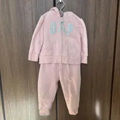 GAP 80センチ　裏起毛ピンクセットアップ