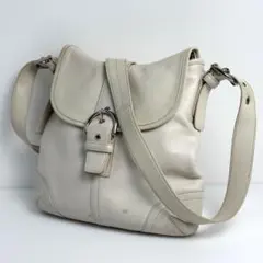 COACH コーチ レザー ショルダーバッグ タッセル付 f23309 ホワイト 