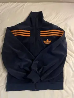 adidas トラックジャケット ベロア ネイビー