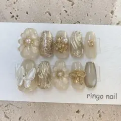 ネイルチップ 和装 成人式 袴 振袖 ニュアンス マグネット 蝶々 サイズ変更
