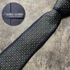AN273 mila schon ネイビー シルク ネクタイ