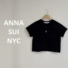 ANNA SUI NYC 蝶刺繍 クロップド Tシャツ ブラック Lのサムネイル