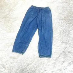 GU ジーユー　デニムパンツ バルーンパンツ ワイドパンツ Sブルー