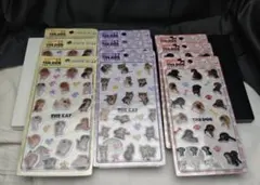 犬と猫の透明ジェルステッカー９セット