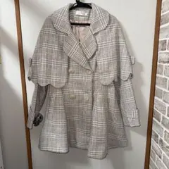 Bon24Hiz ケープコート チェック アウター ロリータ系 ※クリーニング済