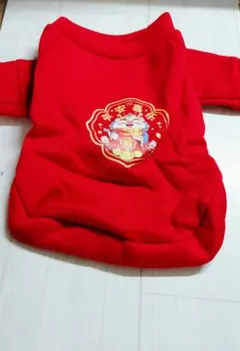 猫服 犬服 小型犬 帽子 防寒 保温 サンタ 秋冬服 (レッドC, M)のサムネイル