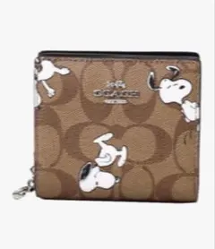 COACH スヌーピー柄 二つ折り財布 並行輸入品:アウトレット品