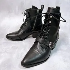 ☆美品☆【オールセインツ】ケイティブーツ (38) レースアップ サイドジップ