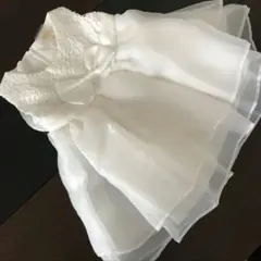 【1度のみ着用】80cmバラレースベビードレス♡髪飾りセット