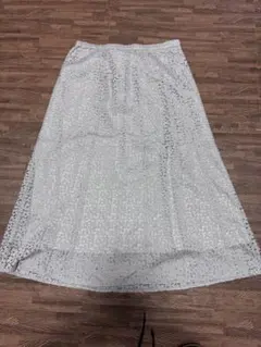 INDIVI 【洗える】フラワーレースロングスカート