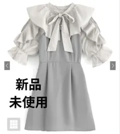 フリルリボン付きミニワンピース