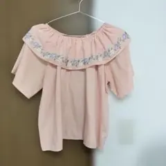 レディース　半袖　Мサイズ　花柄　刺繍　ピンクのサムネイル