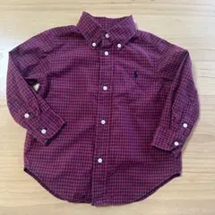 Ralph Lauren 赤チェック長袖シャツ 2/2T