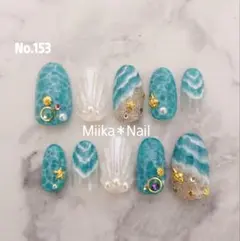 No.153 マリン水面ネイル♡﻿サイズオーダーはコメント下さい