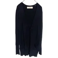 【ZARAKNIT】ザラニット ブラックカーディガン Lサイズ Vネック