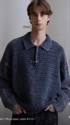 【CLEL】Vintage Design 3D Knit Polo