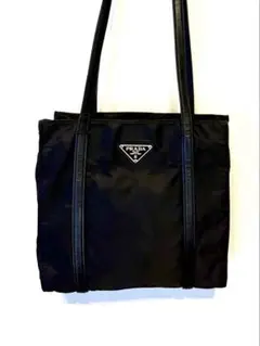 プラダ☆ショルダーバッグ　テスートナイロン　ショルダートート　ロゴ　黒　ミニ