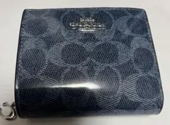 【美品/領収書付】コーチ 二つ折り財布 シグネチャー