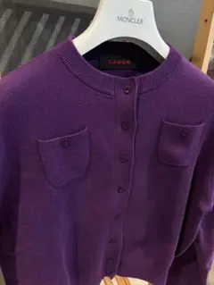 CABaN クルーネックカーディガン　パープル　紫　XS