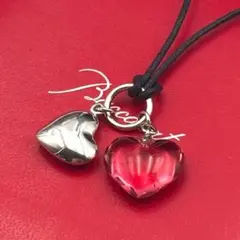 BACCARAT バカラ ネックレス ダブルハート クリスタル レッド 925のサムネイル