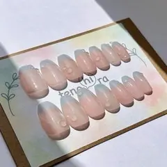 【現品】ネイルチップ② バレリーナ　大粒ラメマグネット×きらめきネイル