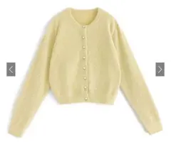 GRL グレイル ラメフェザーニットカーディガン kz443 イエロー