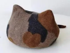 猫耳•しっぽ付きベレー帽　三毛猫【新品•未使用】