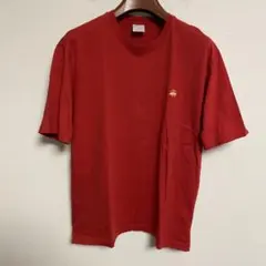 Brooks Brothers 赤 クルーネック Tシャツ 刺繍ロゴ L
